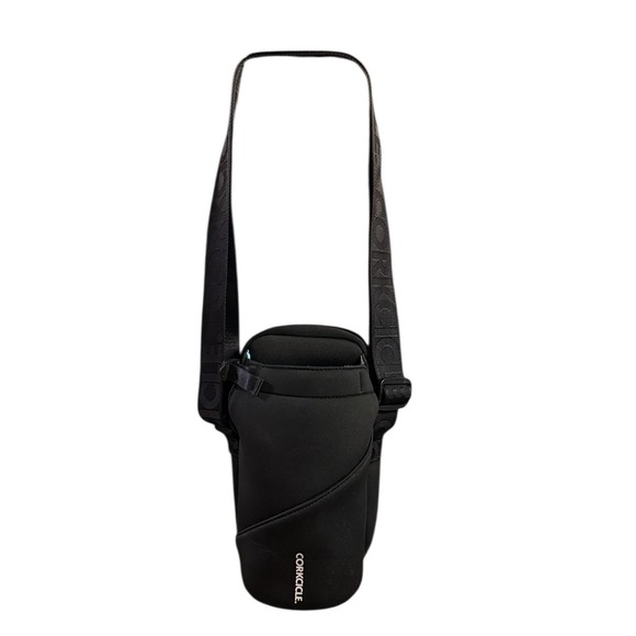 Corkcicle Crossbody Water Bottle Sling Bag Black Neoprene Adjustable Zippered - Picture 4 of 12
